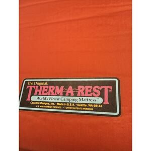 Vintage Therm-A-Rest Orange Camping Mattress Inflatable Sleeping Pad Cascade